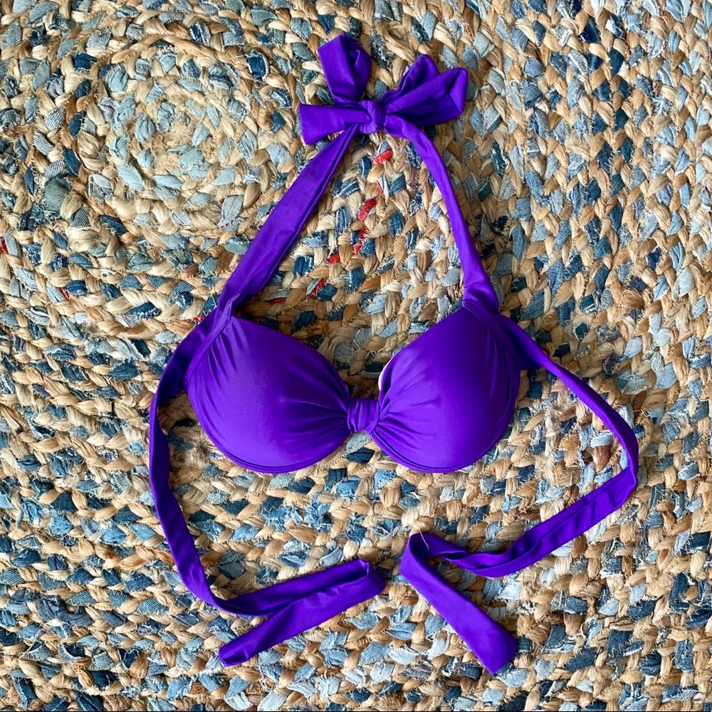 Purple Halter Bikini Top